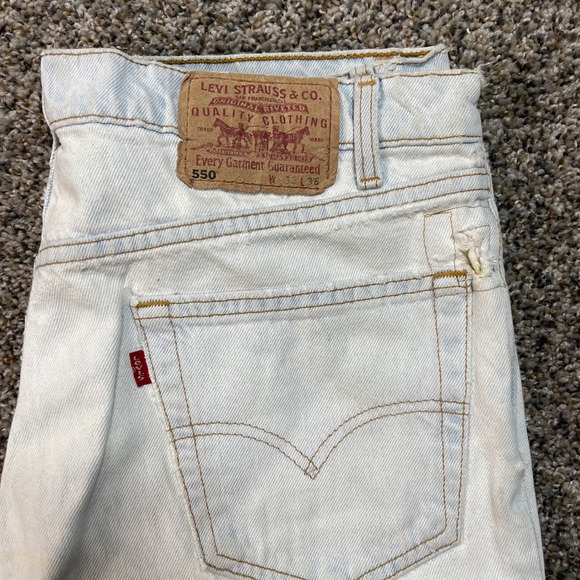 Vintage Levi's 550 Men's 31x35 Relaxed Fit Jeans France Made Frayed Hem 90s - Picture 10 of 10